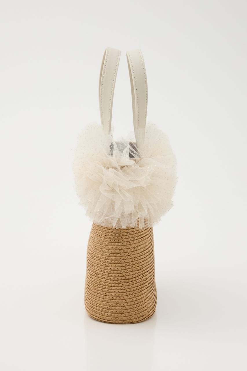 チュールコンビハンドバッグ BEG FREE