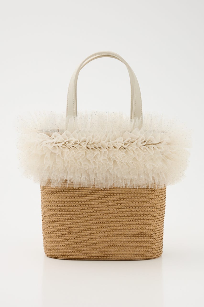 チュールコンビハンドバッグ BEG FREE