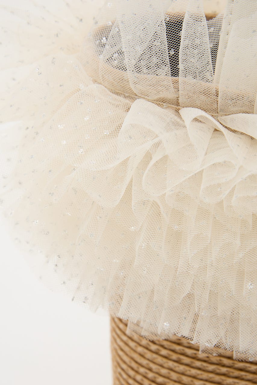 チュールコンビハンドバッグ BEG FREE