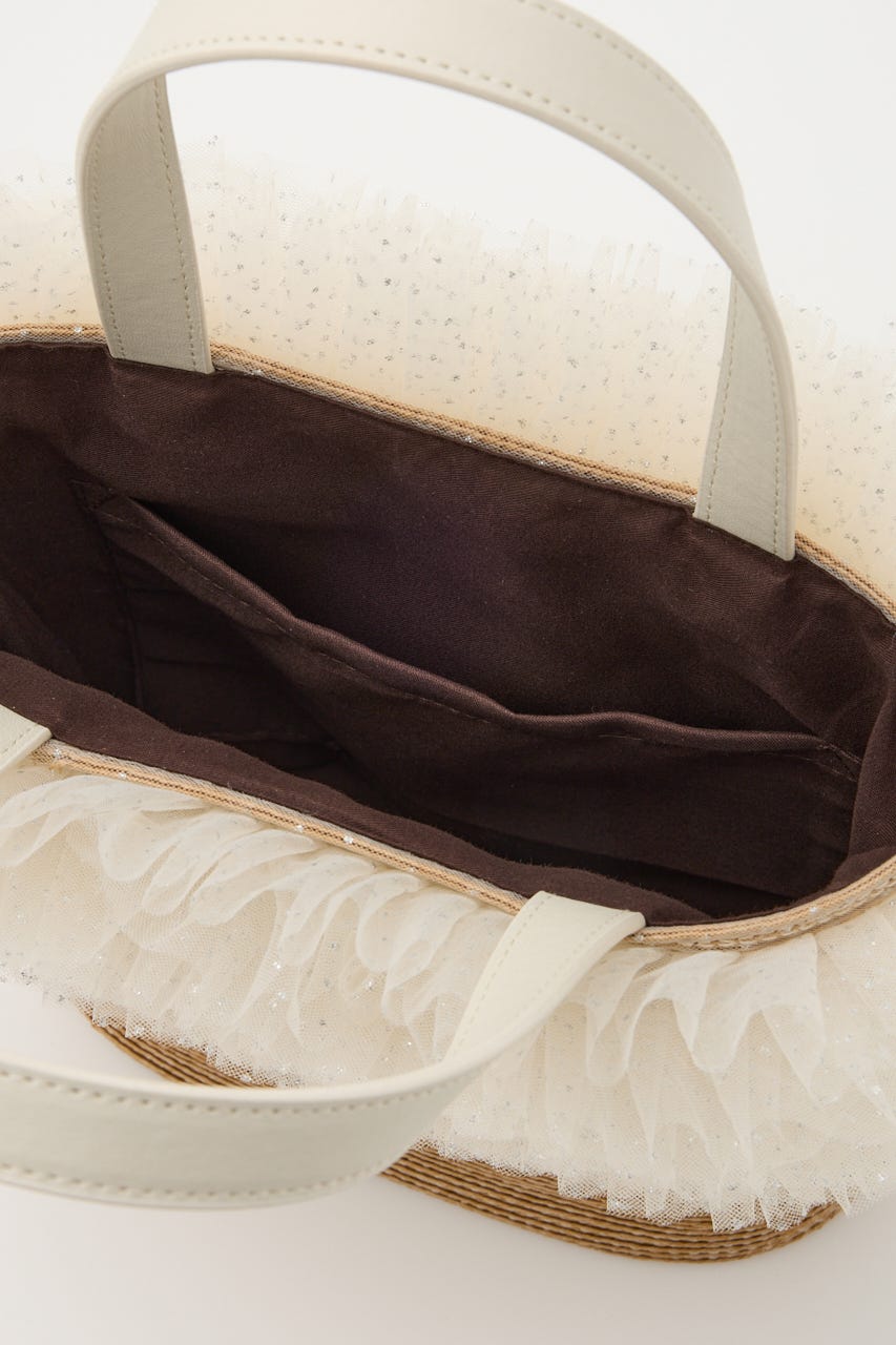 チュールコンビハンドバッグ BEG FREE