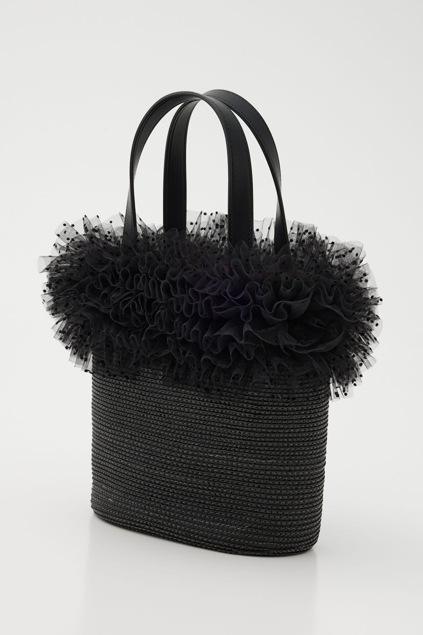 チュールコンビハンドバッグ BLK FREE