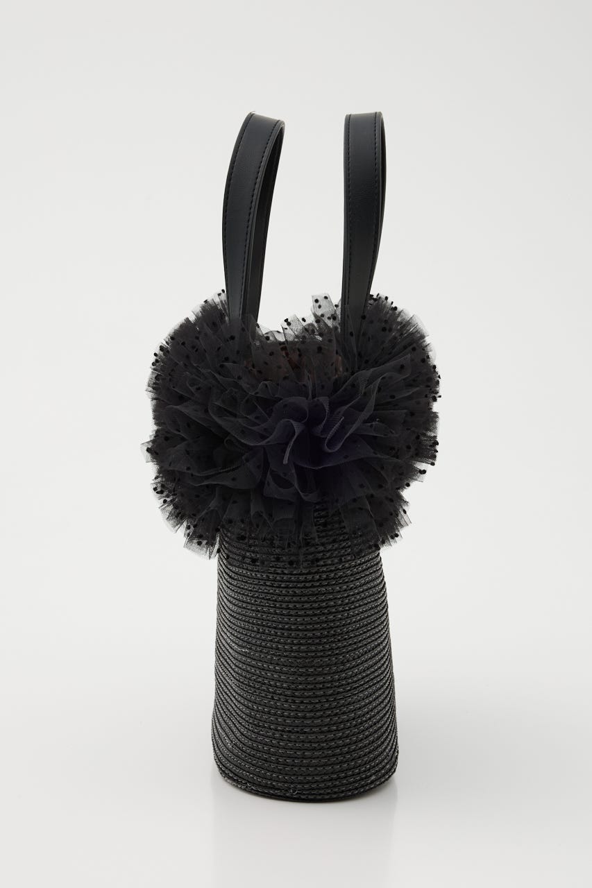 チュールコンビハンドバッグ BLK FREE