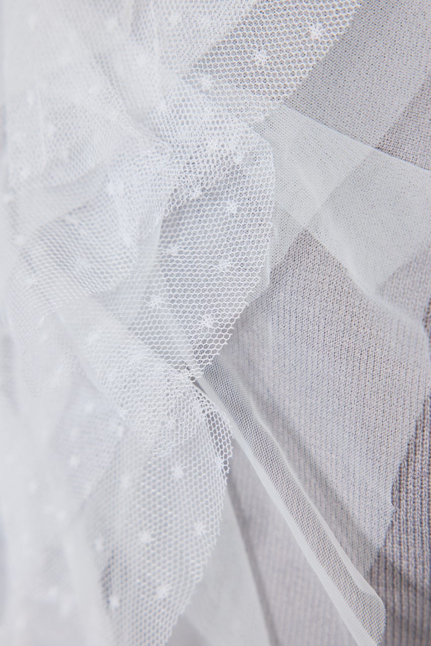 フリルチュールニットカーディガン GRY FREE