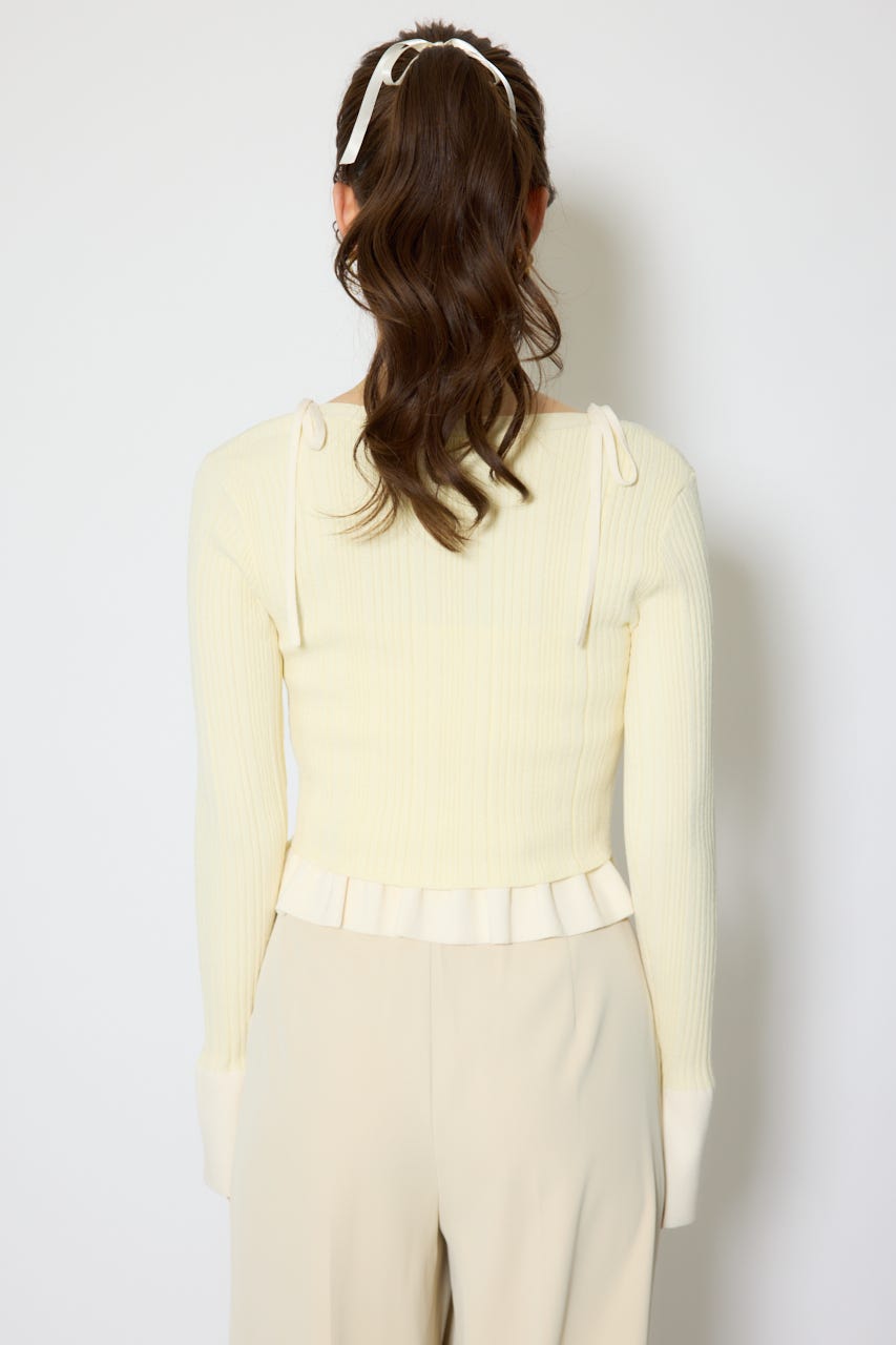 【1/25(日)23:59までSS先行予約会対象アイテム】ペプラムキャミセットニットカーディガン YEL FREE