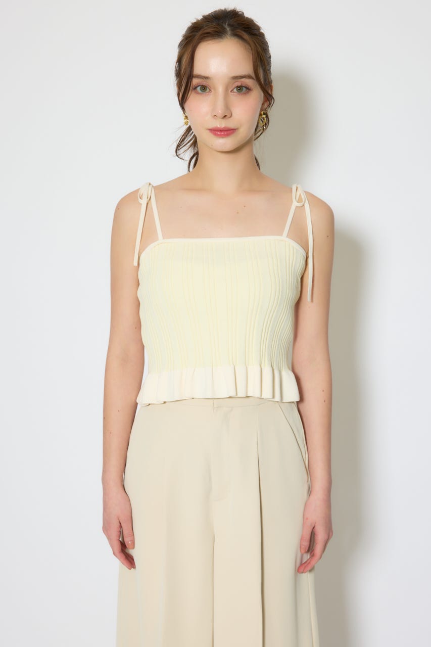 【1/25(日)23:59までSS先行予約会対象アイテム】ペプラムキャミセットニットカーディガン YEL FREE