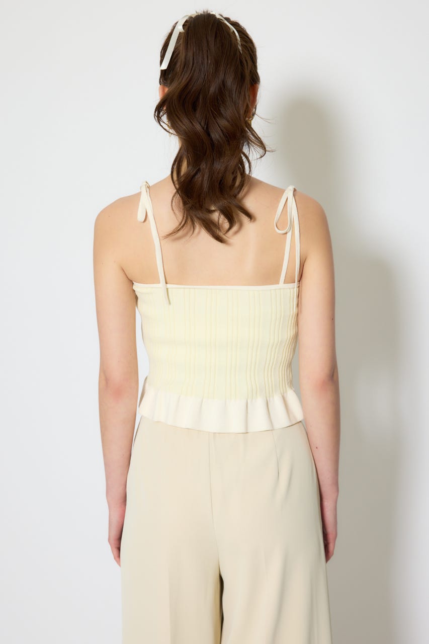 【1/25(日)23:59までSS先行予約会対象アイテム】ペプラムキャミセットニットカーディガン YEL FREE