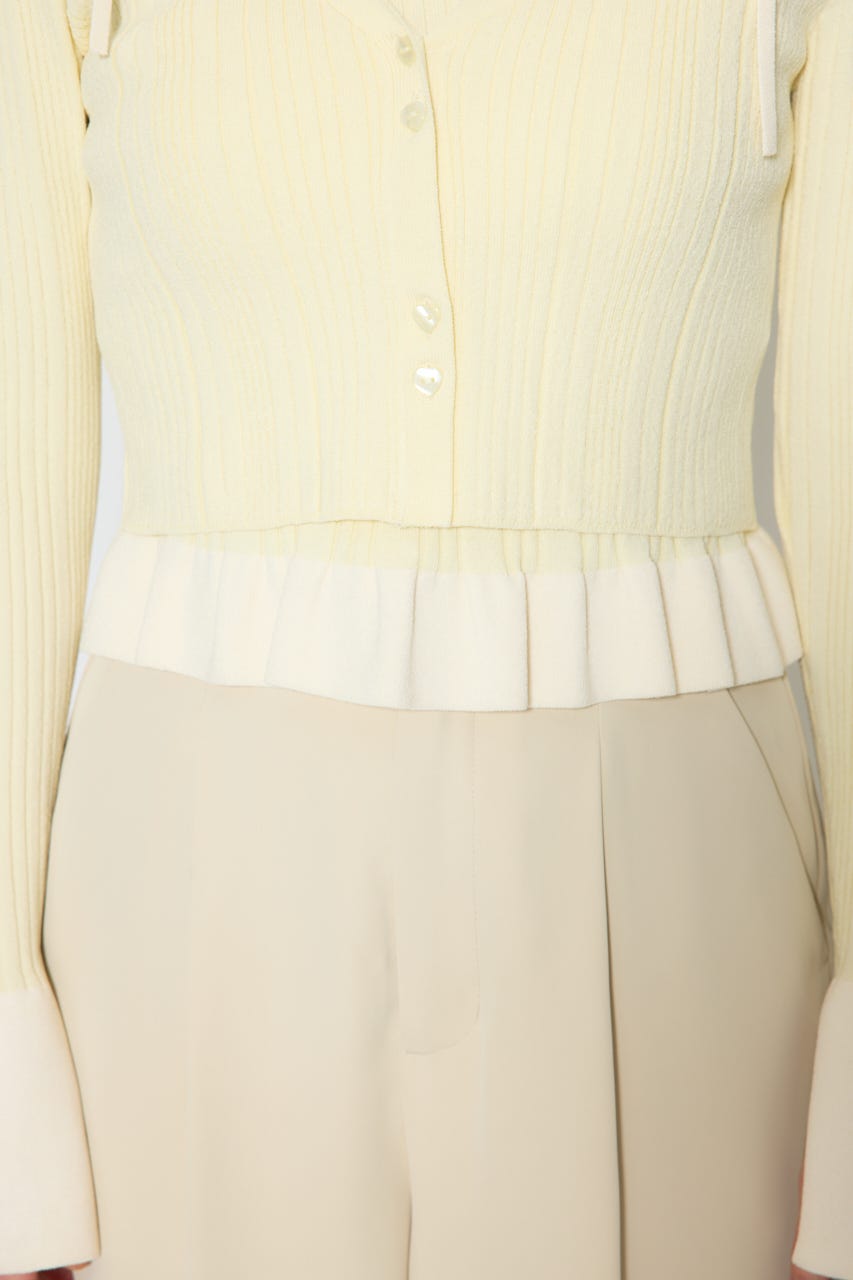 【1/25(日)23:59までSS先行予約会対象アイテム】ペプラムキャミセットニットカーディガン YEL FREE