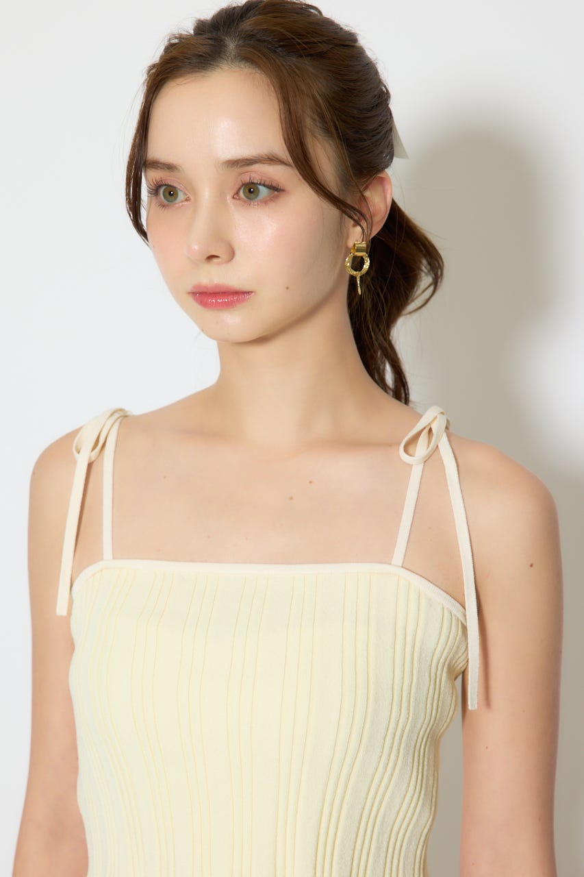 【1/25(日)23:59までSS先行予約会対象アイテム】ペプラムキャミセットニットカーディガン YEL FREE