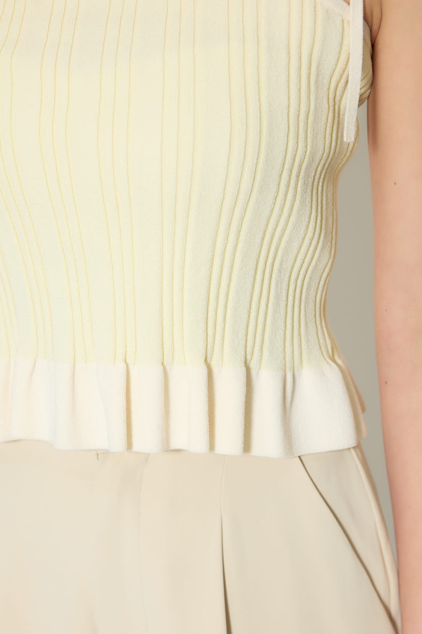 【1/25(日)23:59までSS先行予約会対象アイテム】ペプラムキャミセットニットカーディガン YEL FREE