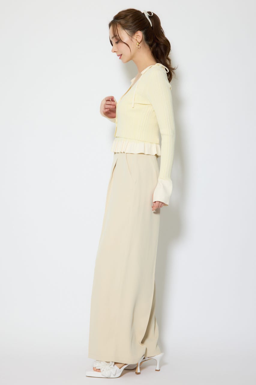 【1/25(日)23:59までSS先行予約会対象アイテム】ペプラムキャミセットニットカーディガン YEL FREE