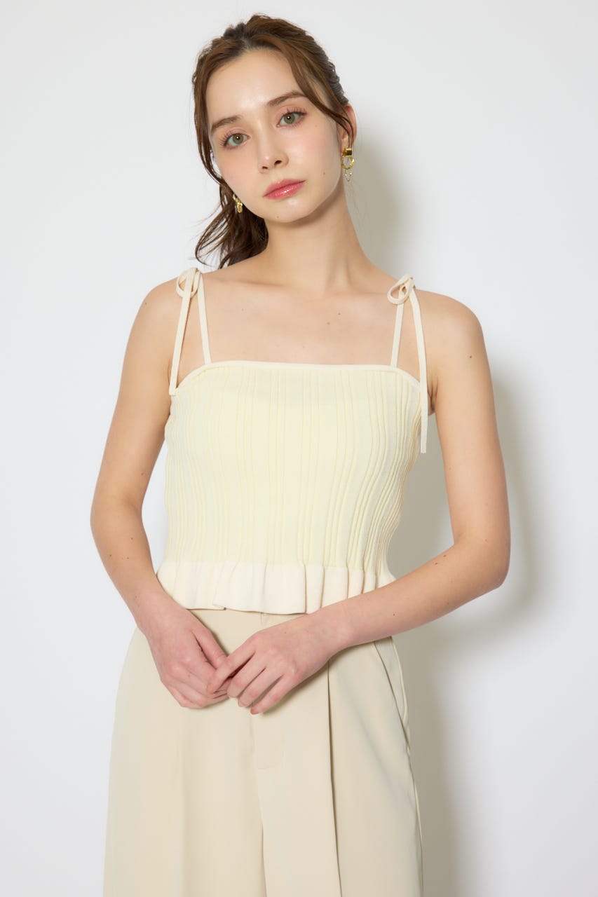 【1/25(日)23:59までSS先行予約会対象アイテム】ペプラムキャミセットニットカーディガン YEL FREE