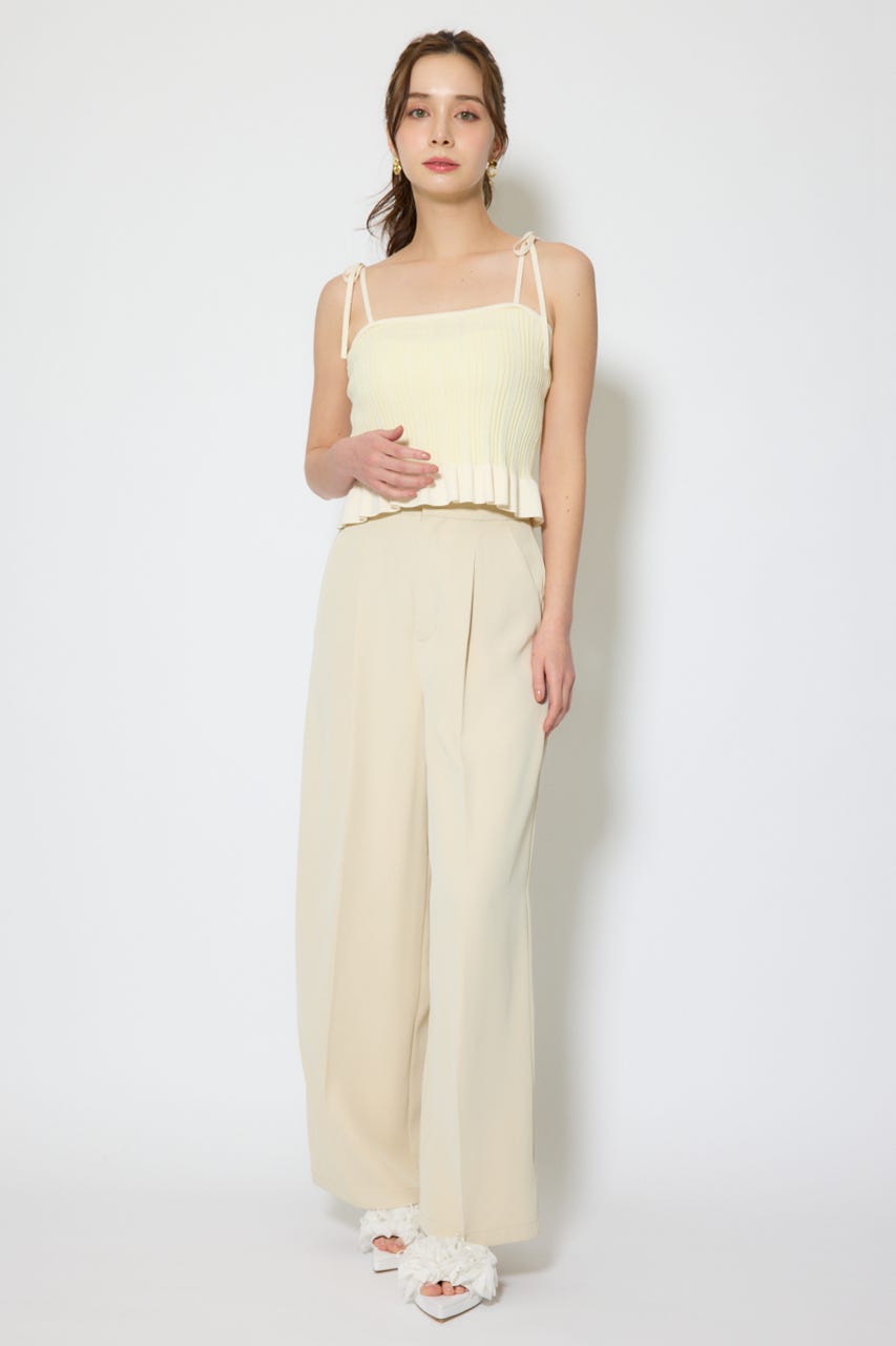 【1/25(日)23:59までSS先行予約会対象アイテム】ペプラムキャミセットニットカーディガン YEL FREE