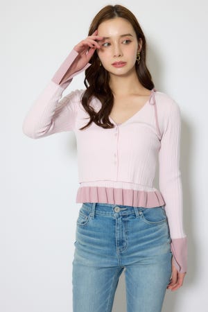 【1/25(日)23:59までSS先行予約会対象アイテム】ペプラムキャミセットニットカーディガン