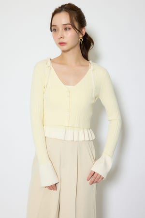 【1/25(日)23:59までSS先行予約会対象アイテム】ペプラムキャミセットニットカーディガン