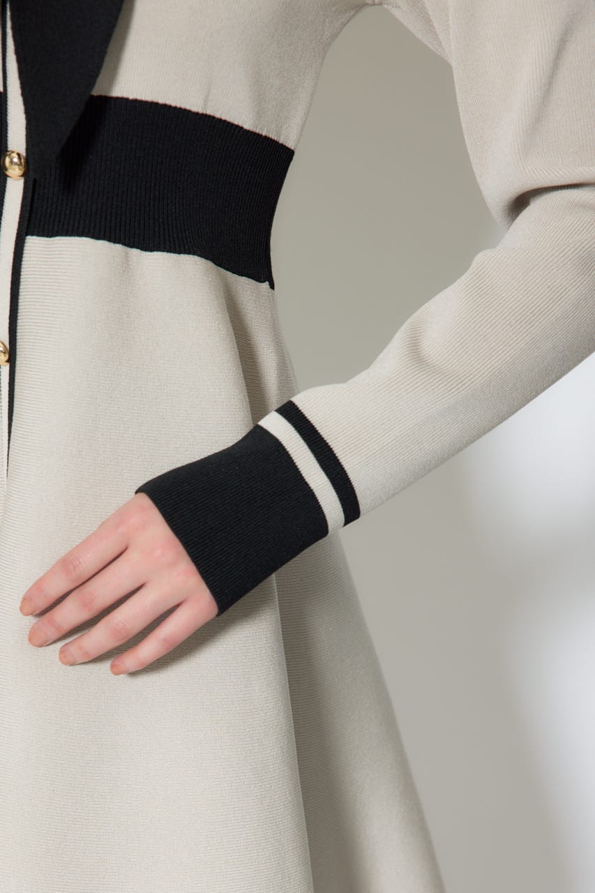 【1/25(日)23:59までSS先行予約会対象アイテム】バイカラーミニニットワンピース BEG FREE