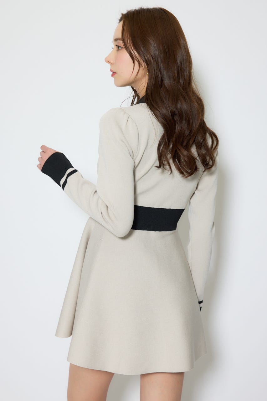 【1/25(日)23:59までSS先行予約会対象アイテム】バイカラーミニニットワンピース BEG FREE