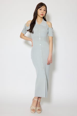 リボン付きアメスリニットワンピース