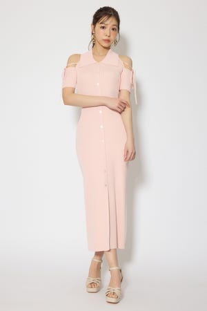 リボン付きアメスリニットワンピース