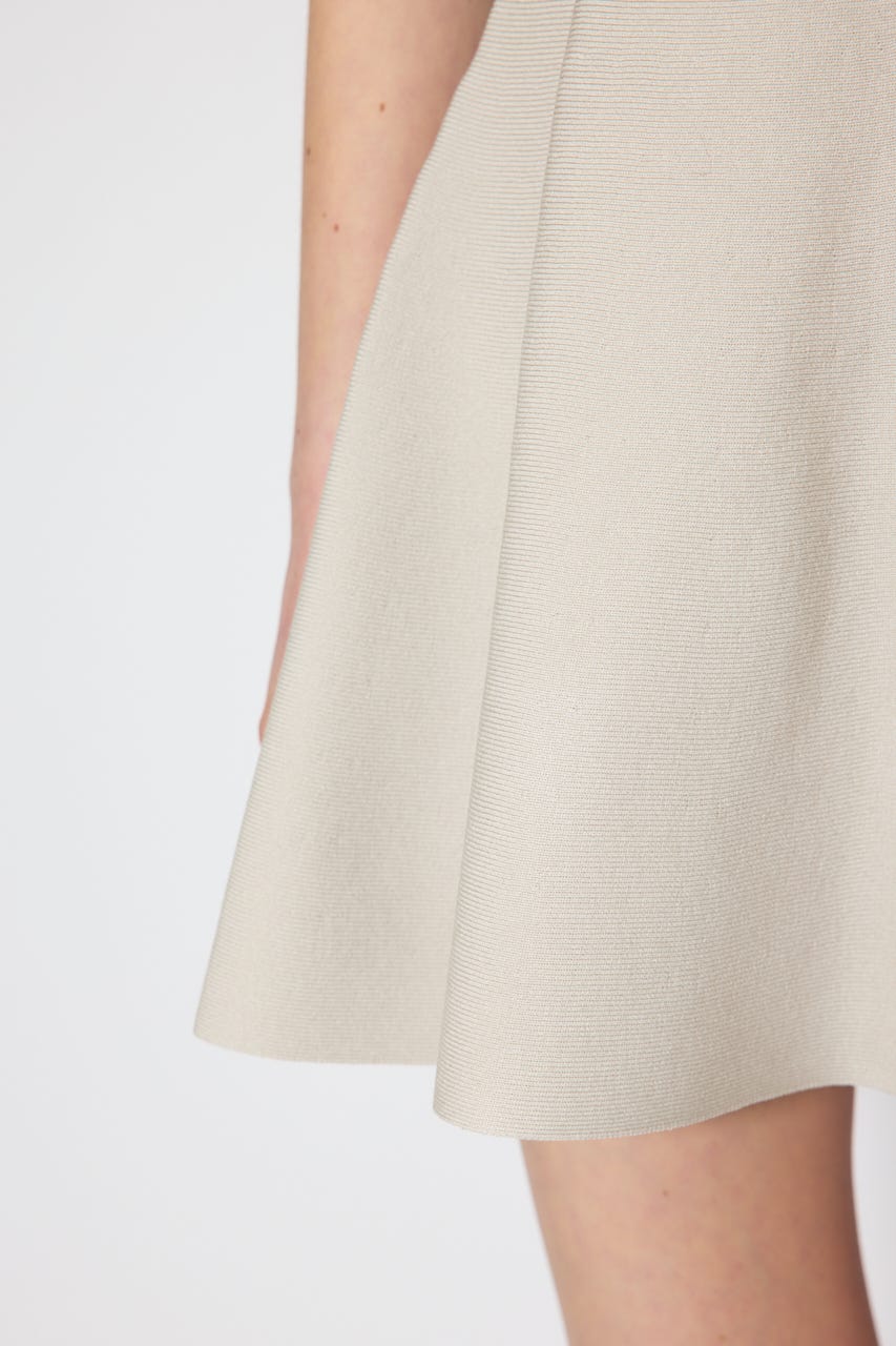 バイカラーパフスリーブミニニットワンピース BEG FREE