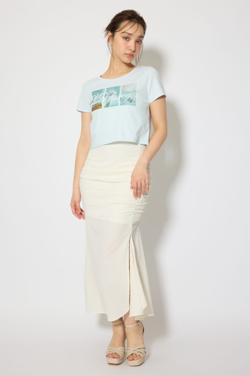 モチーフフォトショートTシャツ BLU FREE