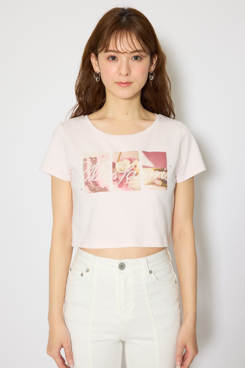 モチーフフォトショートTシャツ PNK FREE