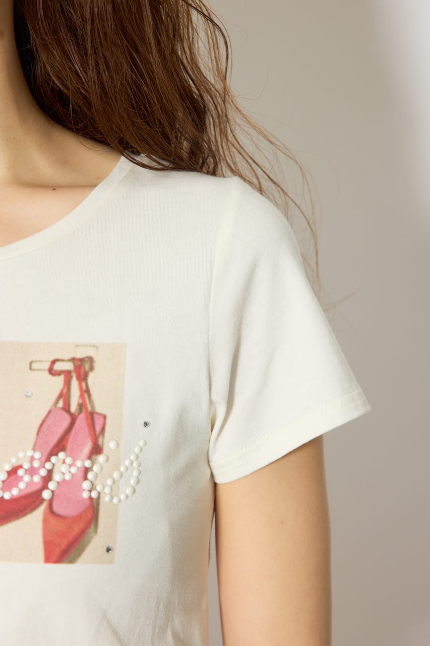 モチーフフォトショートTシャツ WHT FREE