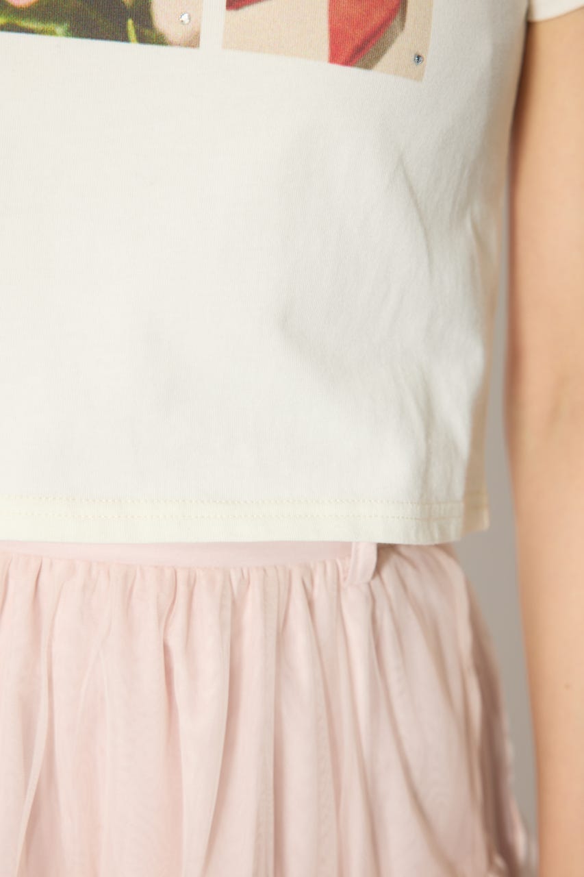 モチーフフォトショートTシャツ WHT FREE