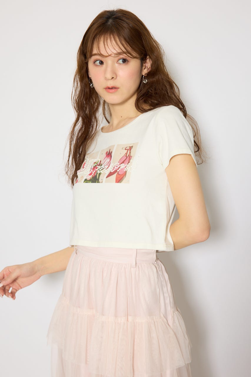 モチーフフォトショートTシャツ WHT FREE