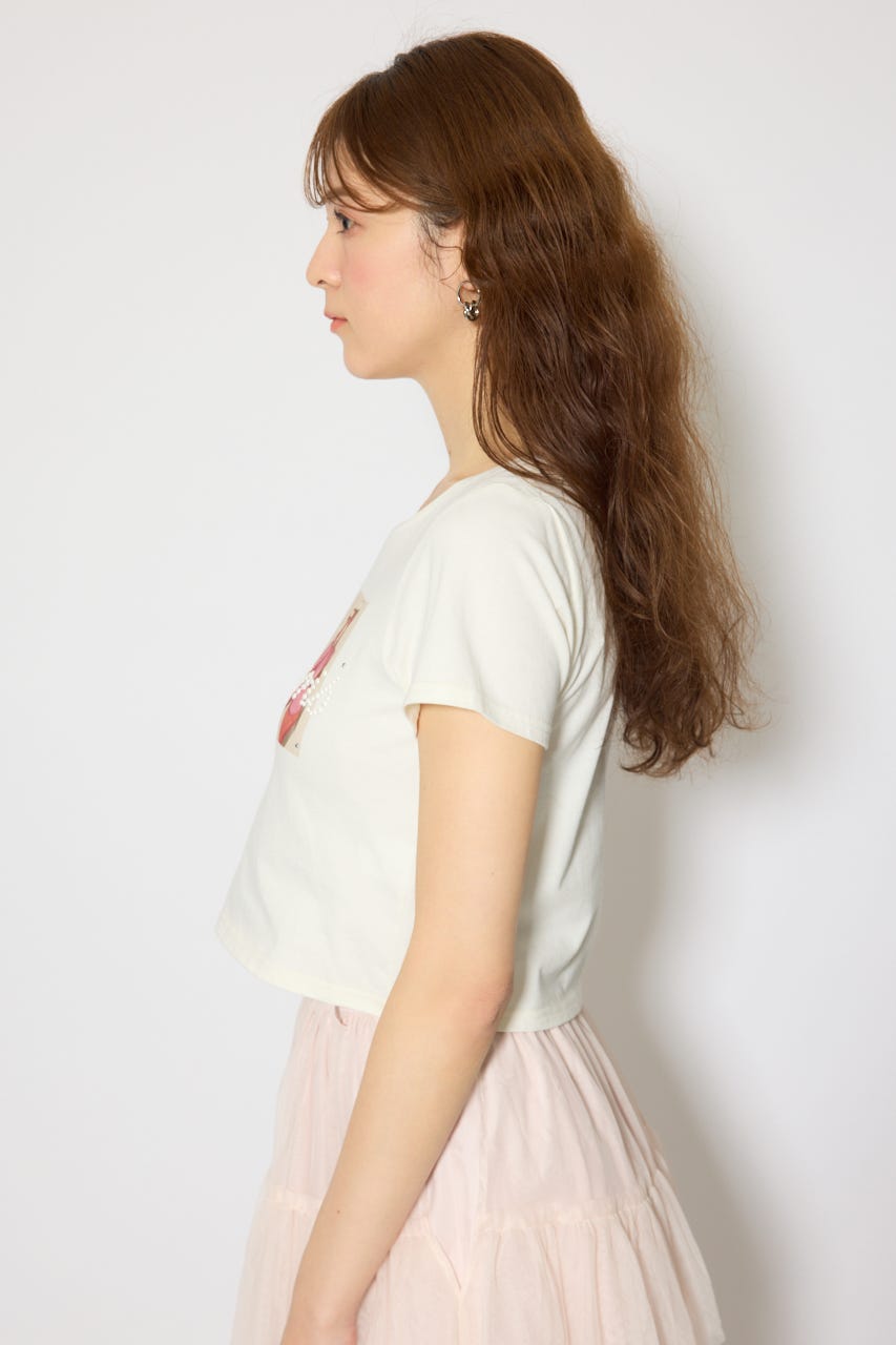 モチーフフォトショートTシャツ WHT FREE