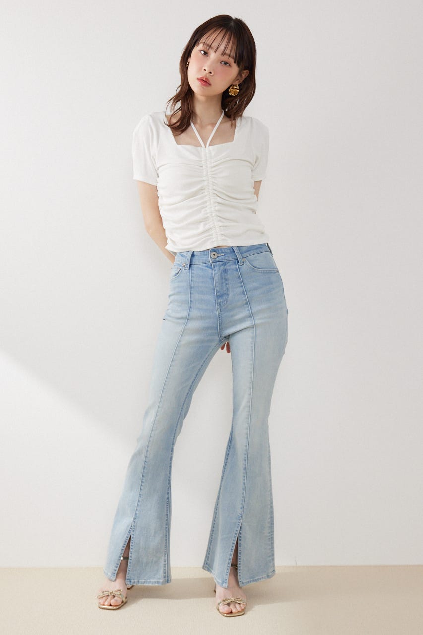 フロントギャザーカットトップス WHT FREE