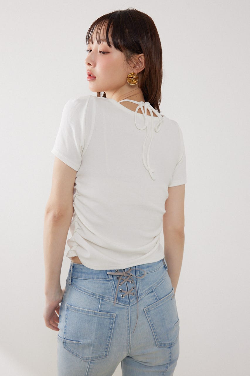 フロントギャザーカットトップス WHT FREE
