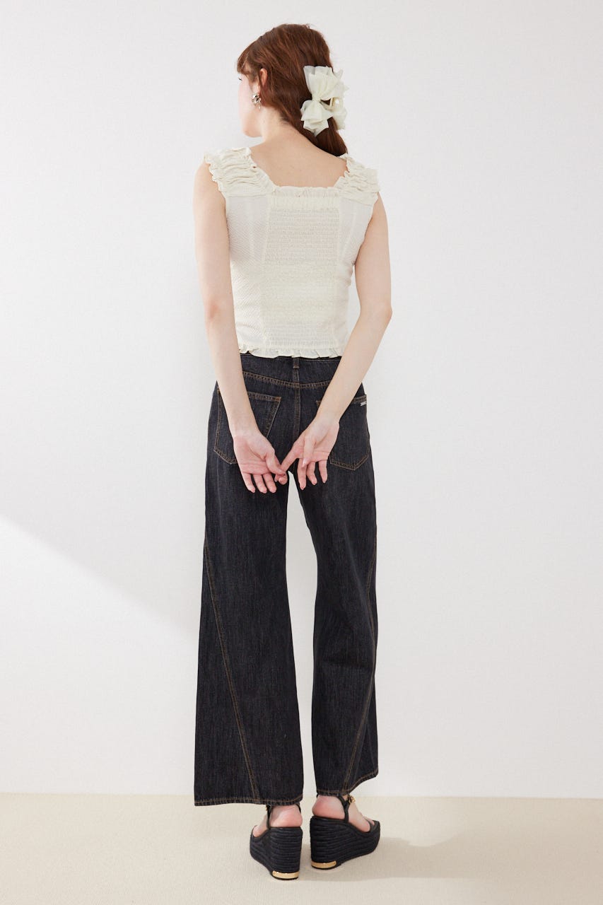 2WAYデニムワイドパンツ BLK XS