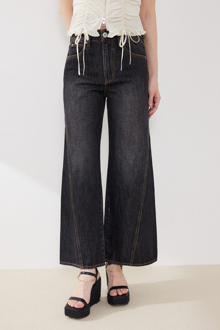 2WAYデニムワイドパンツ BLK XS