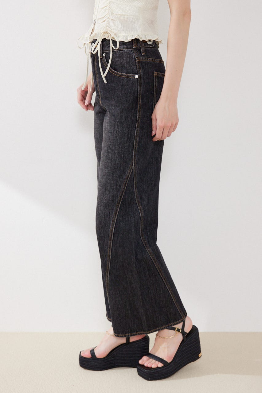 2WAYデニムワイドパンツ BLK XS