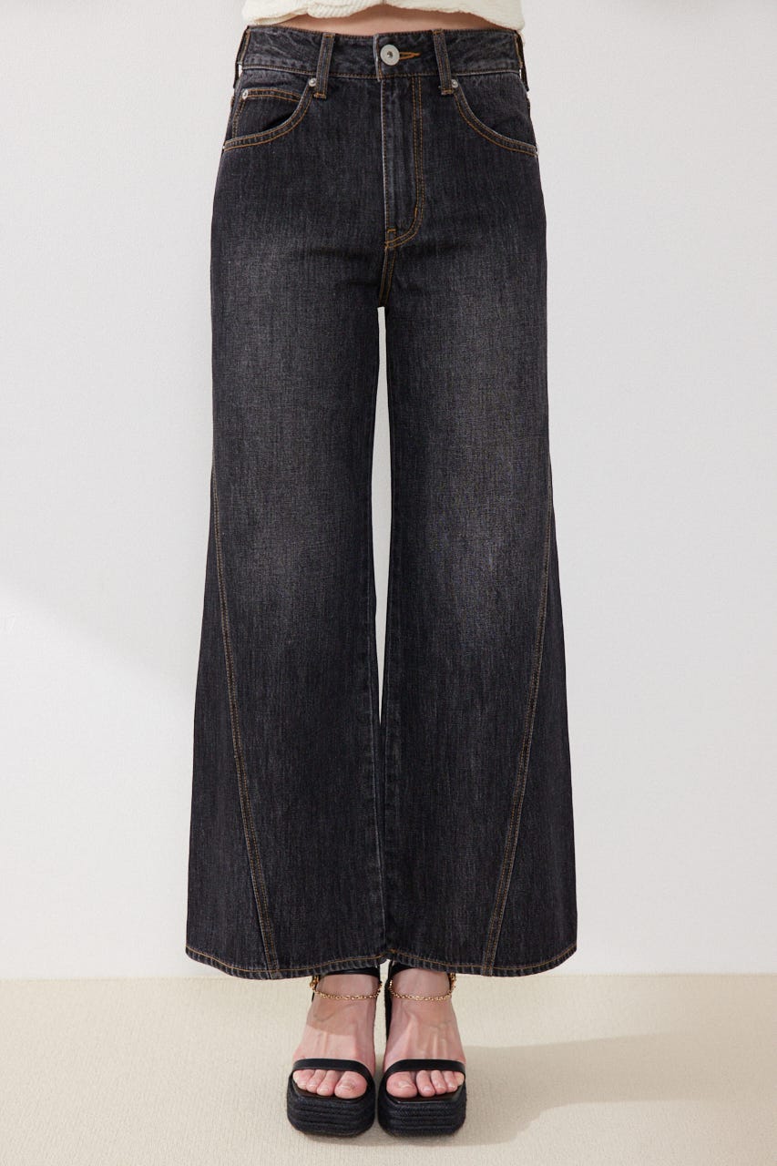 2WAYデニムワイドパンツ BLK XS