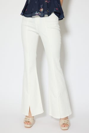 レースアップハイウエストデニムパンツ