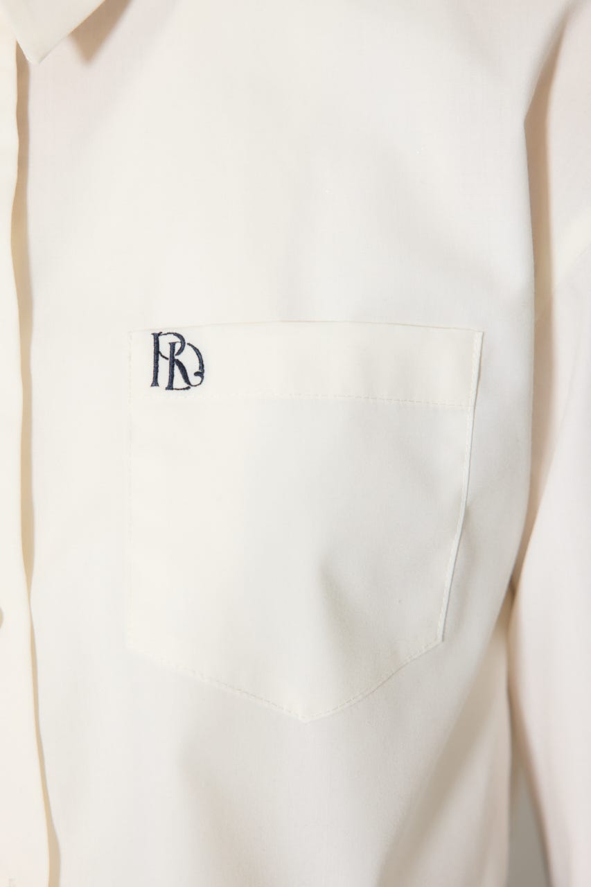 バックリボンレイヤードシャツ WHT M