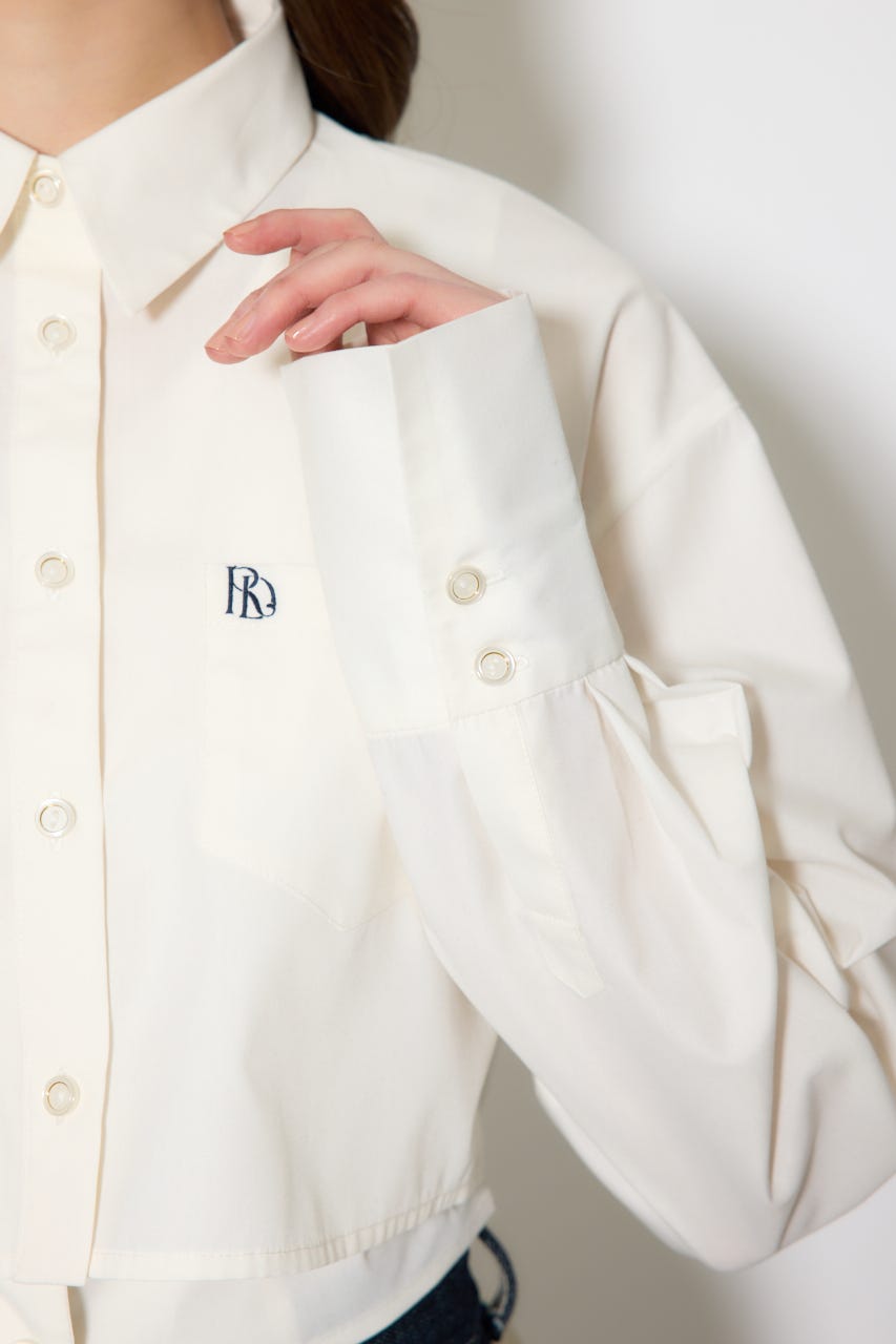 バックリボンレイヤードシャツ WHT M