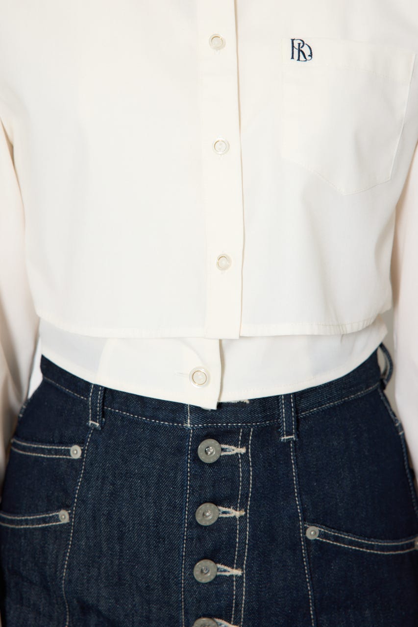 バックリボンレイヤードシャツ WHT M