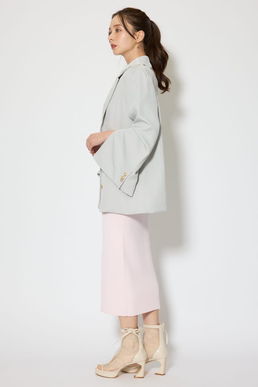 レースディティール2WAYテーラードジャケット L/C.GRY S