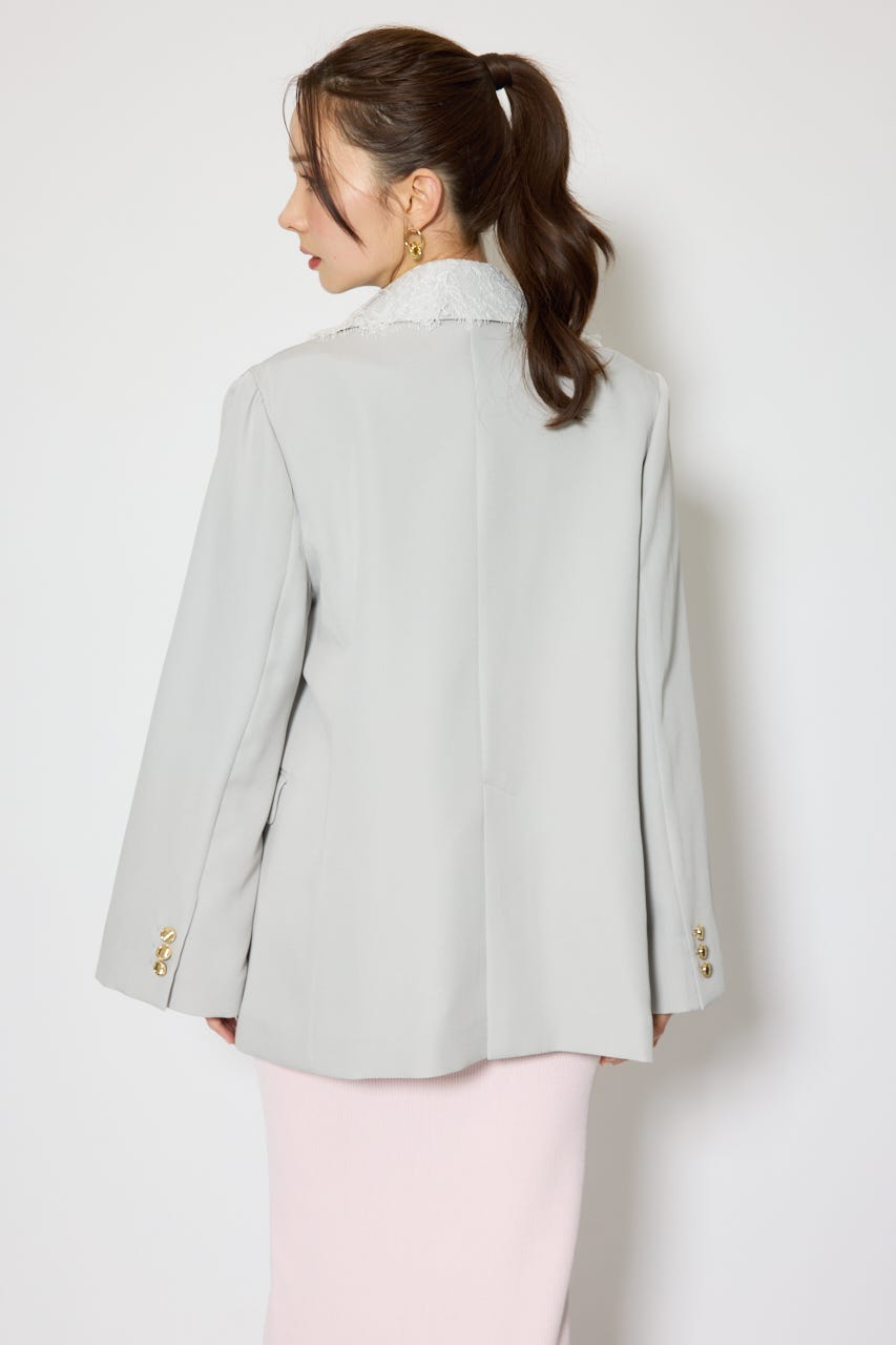 レースディティール2WAYテーラードジャケット L/C.GRY S