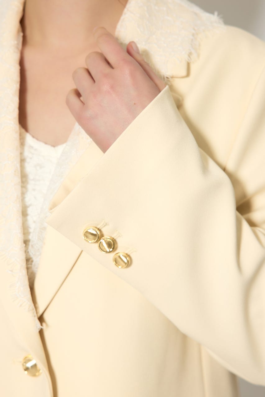 レースディティール2WAYテーラードジャケット L/YEL M