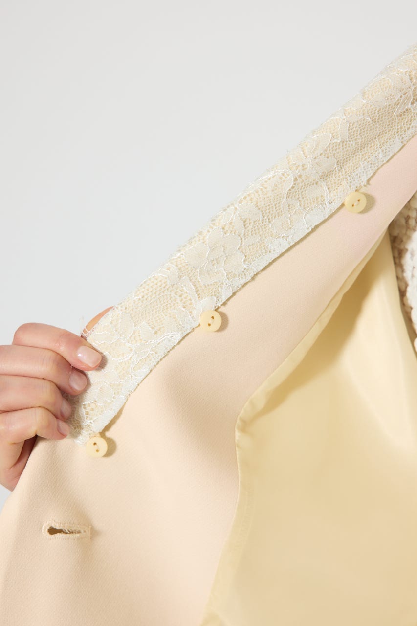 レースディティール2WAYテーラードジャケット L/YEL M