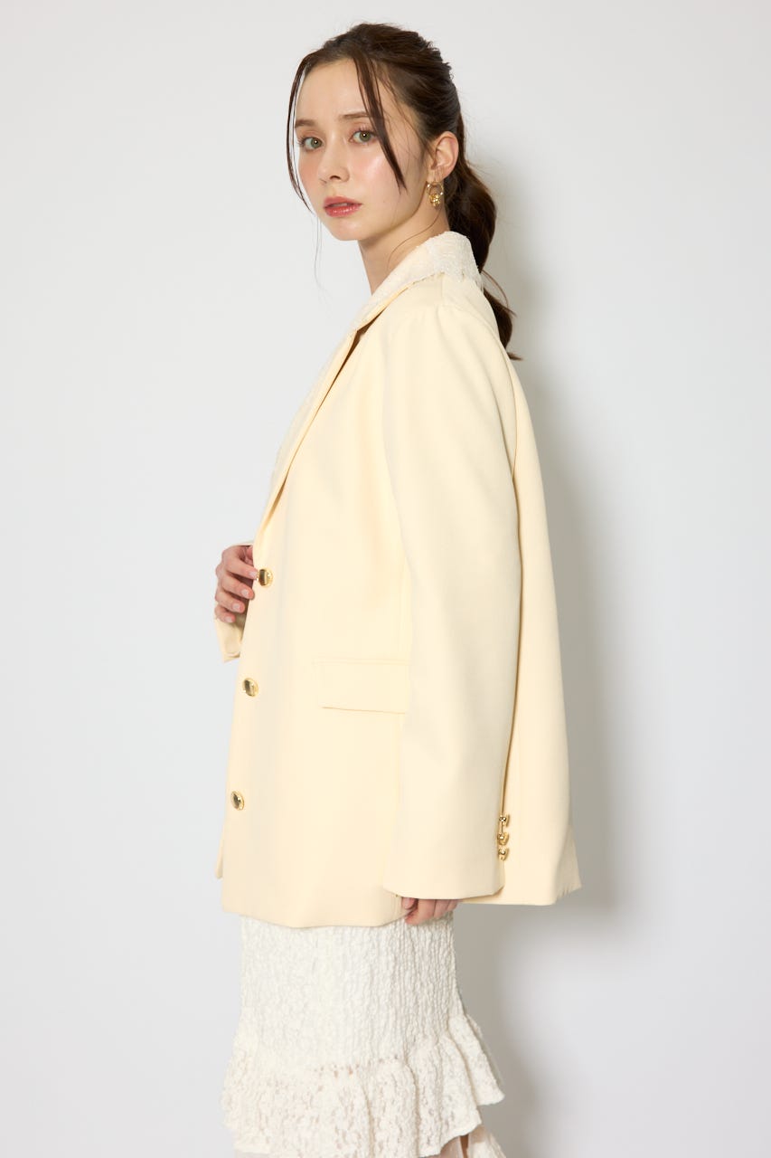 レースディティール2WAYテーラードジャケット L/YEL M