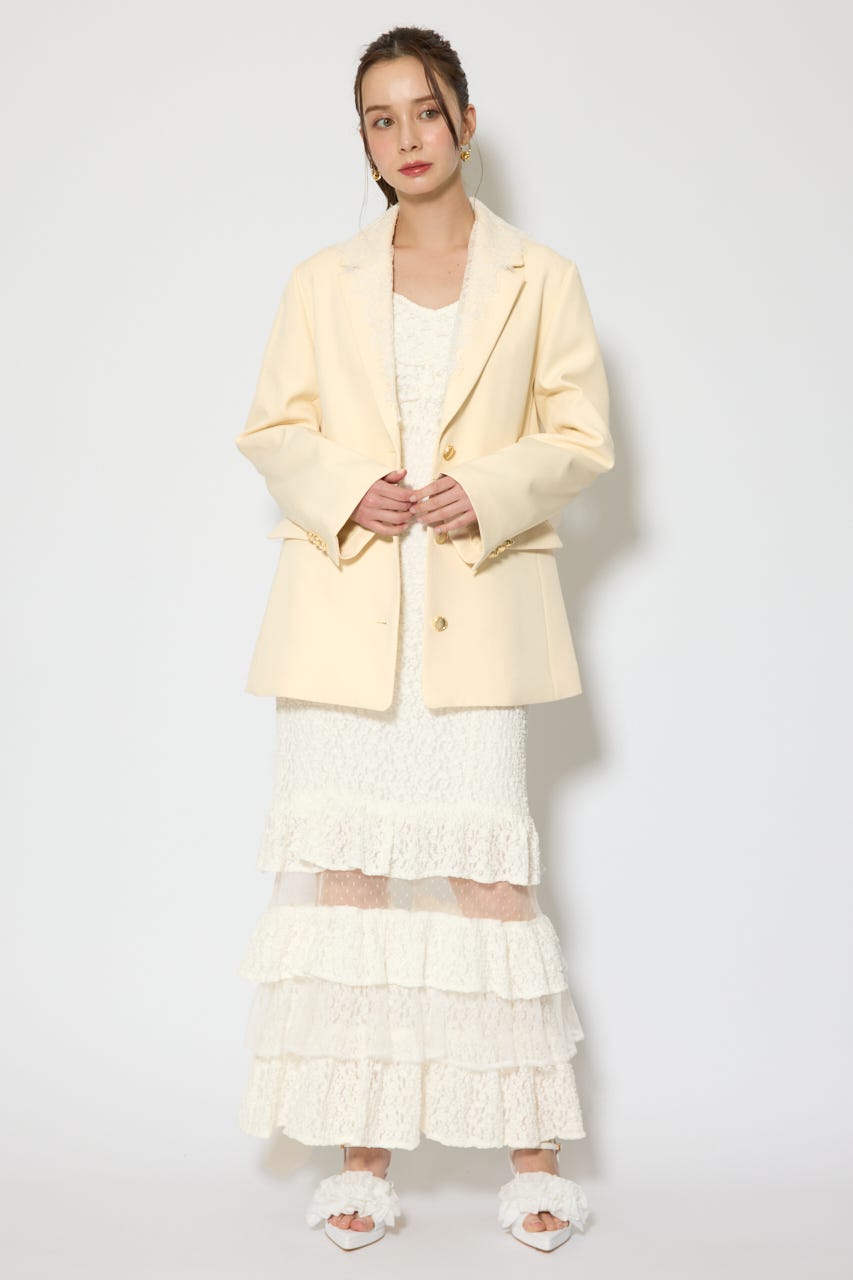 レースディティール2WAYテーラードジャケット L/YEL M