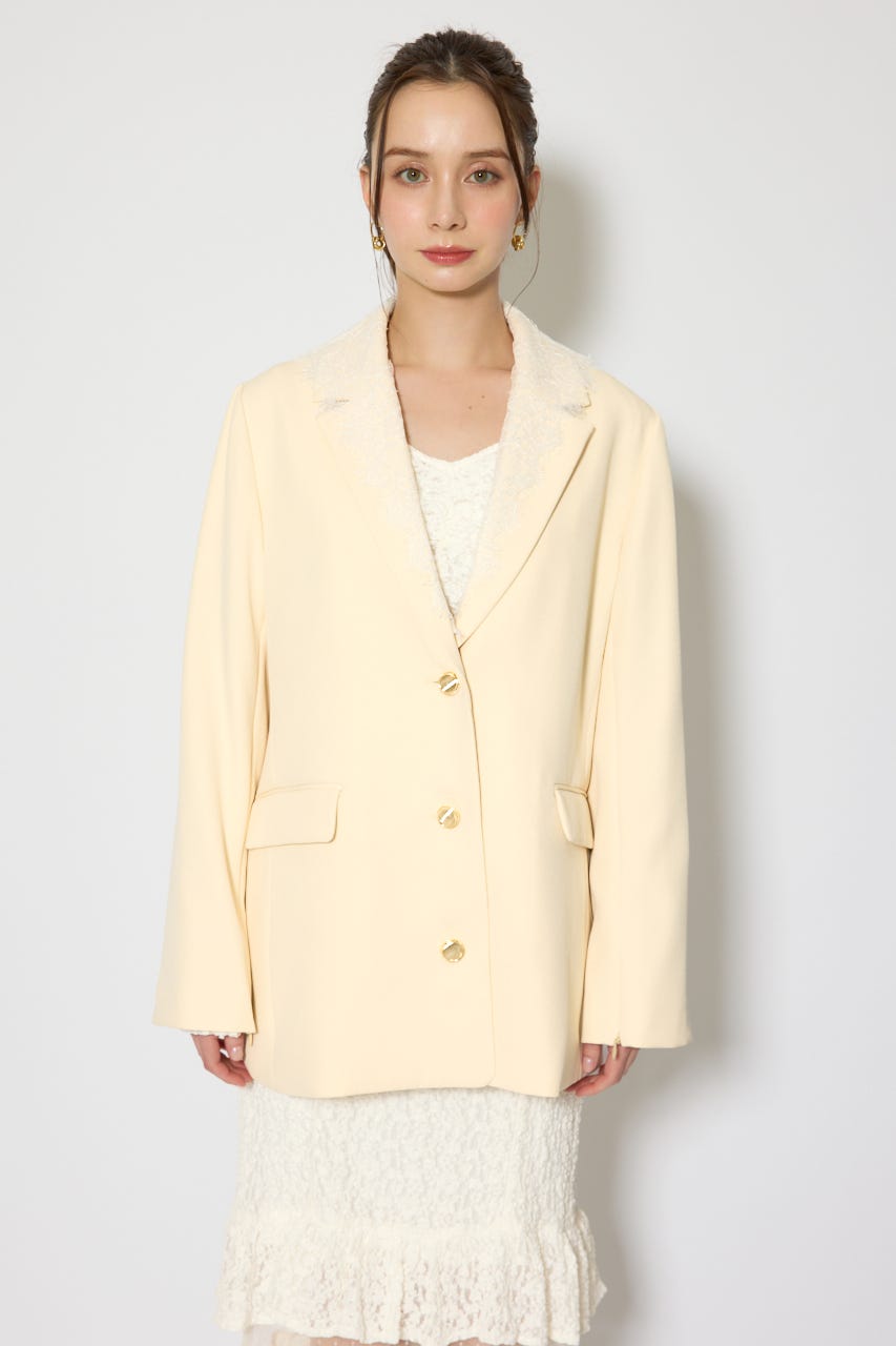 レースディティール2WAYテーラードジャケット L/YEL M