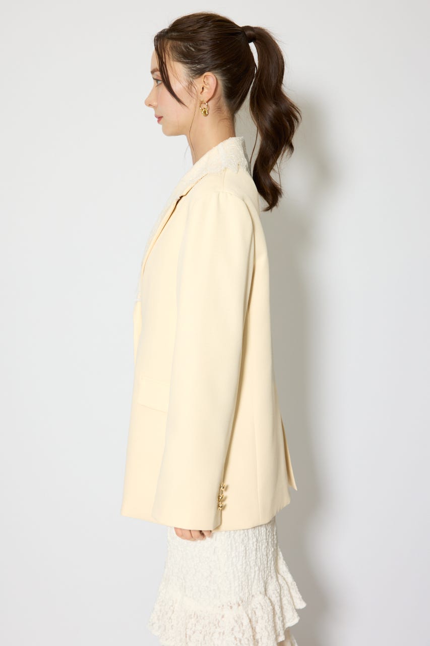 レースディティール2WAYテーラードジャケット L/YEL M