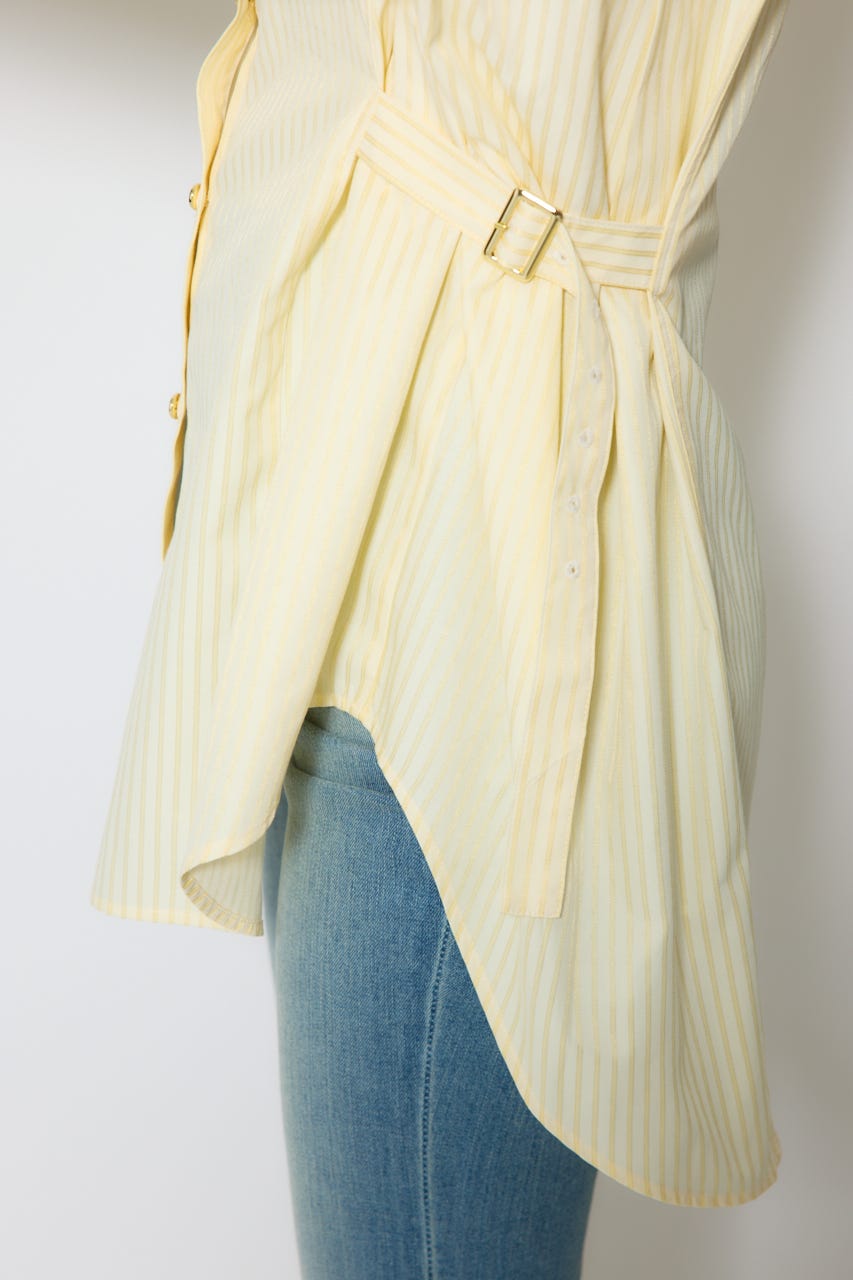 【1/25(日)23:59までSS先行予約会対象アイテム】ベルトディティールビッグシャツ 柄YEL FREE