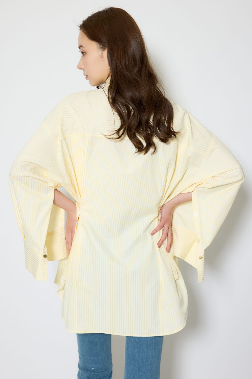 【1/25(日)23:59までSS先行予約会対象アイテム】ベルトディティールビッグシャツ 柄YEL FREE