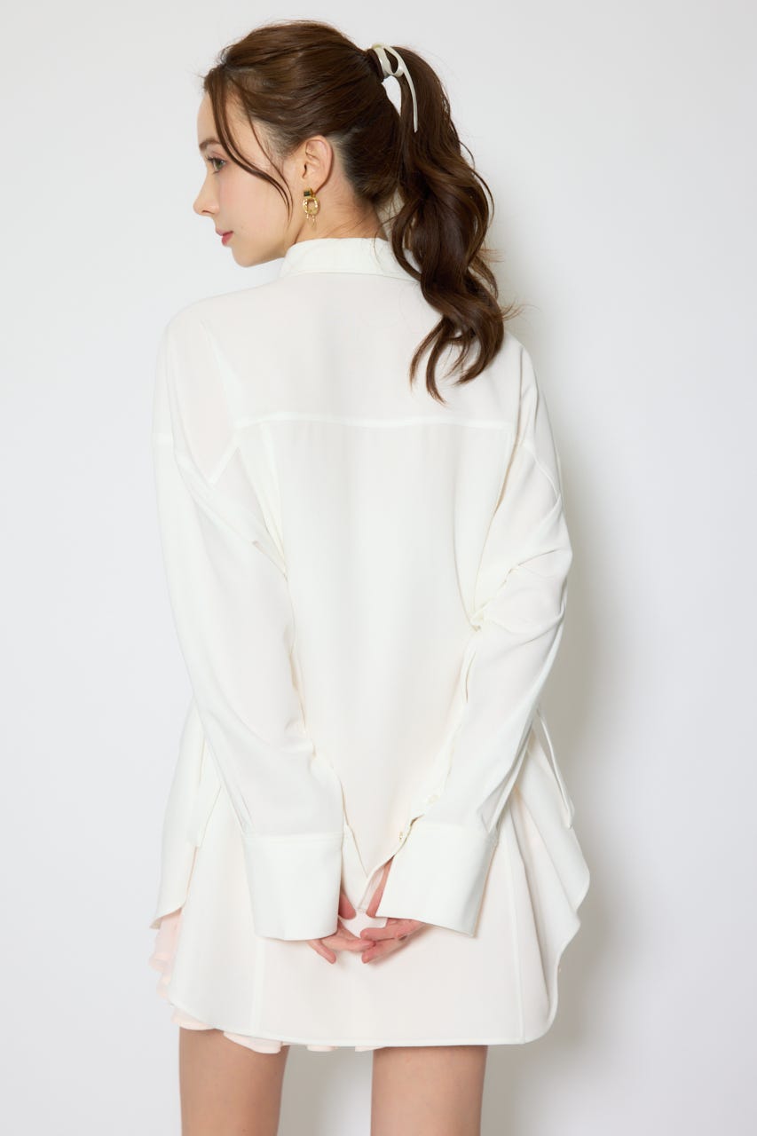 【1/25(日)23:59までSS先行予約会対象アイテム】ベルトディティールビッグシャツ WHT FREE